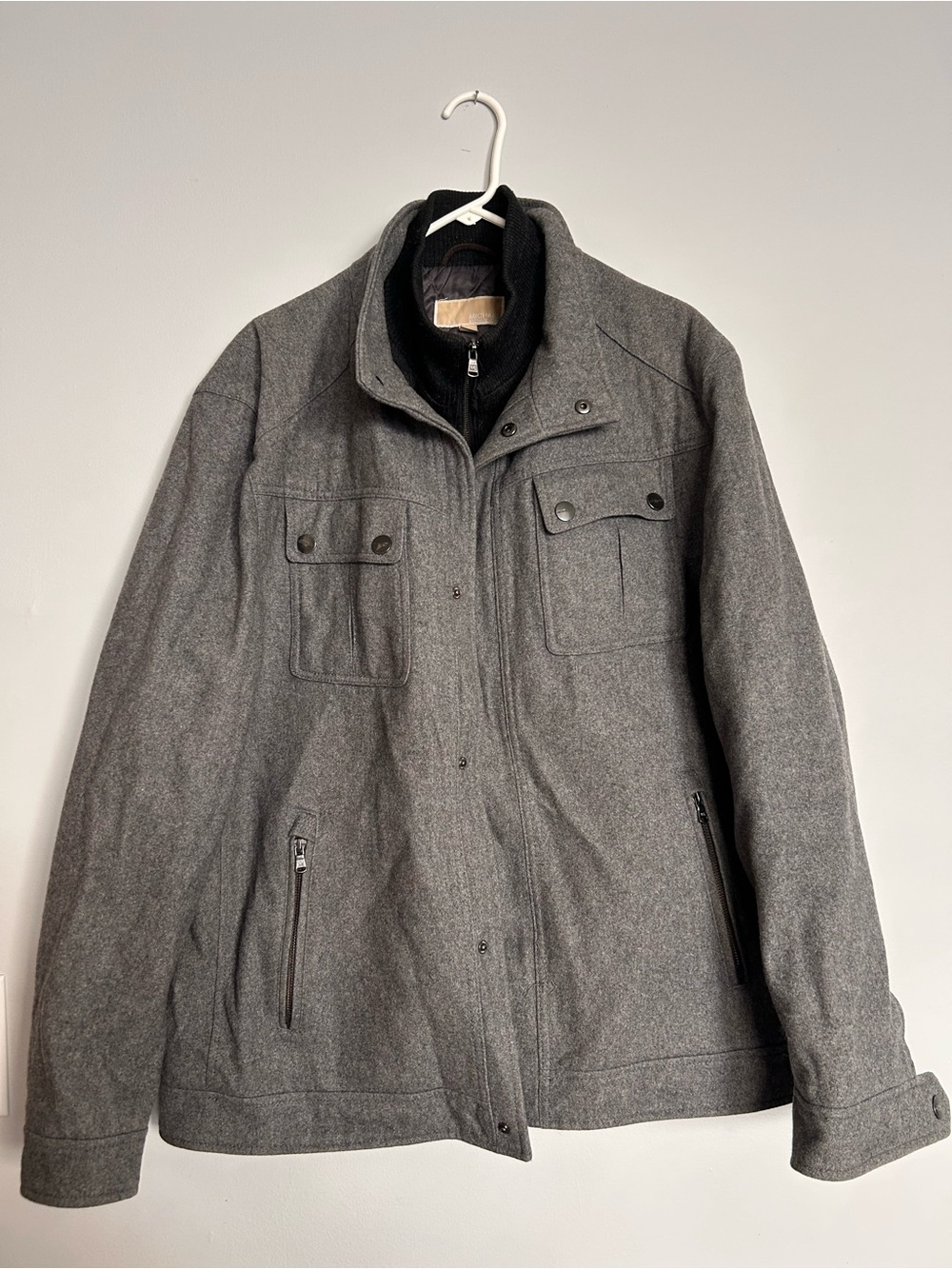 Michael Kors Alhambra Wool Jacket Gray Pea Coat Size 2xL